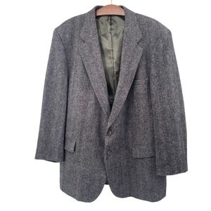 Barrington Herringbone Wool Tweed Blazer Mens Sport Coat 46R Textured Jacket VTG